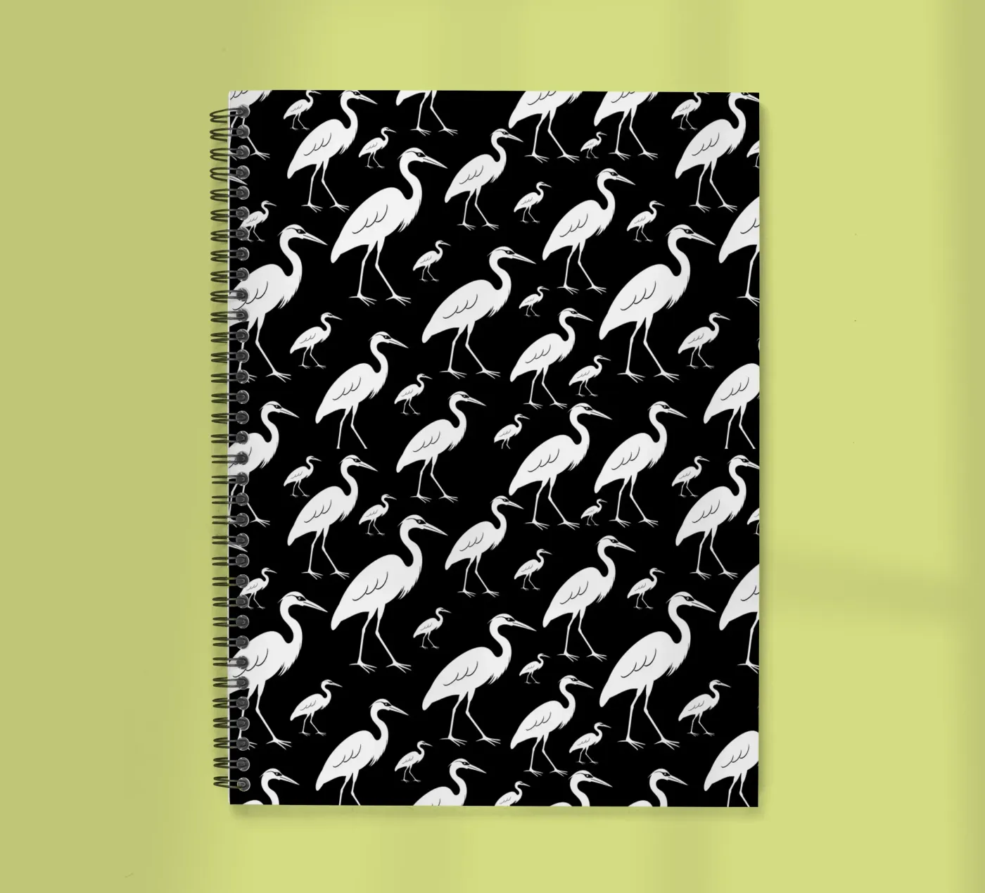 Egrets pattern spiral notebook by baobabprintstore
