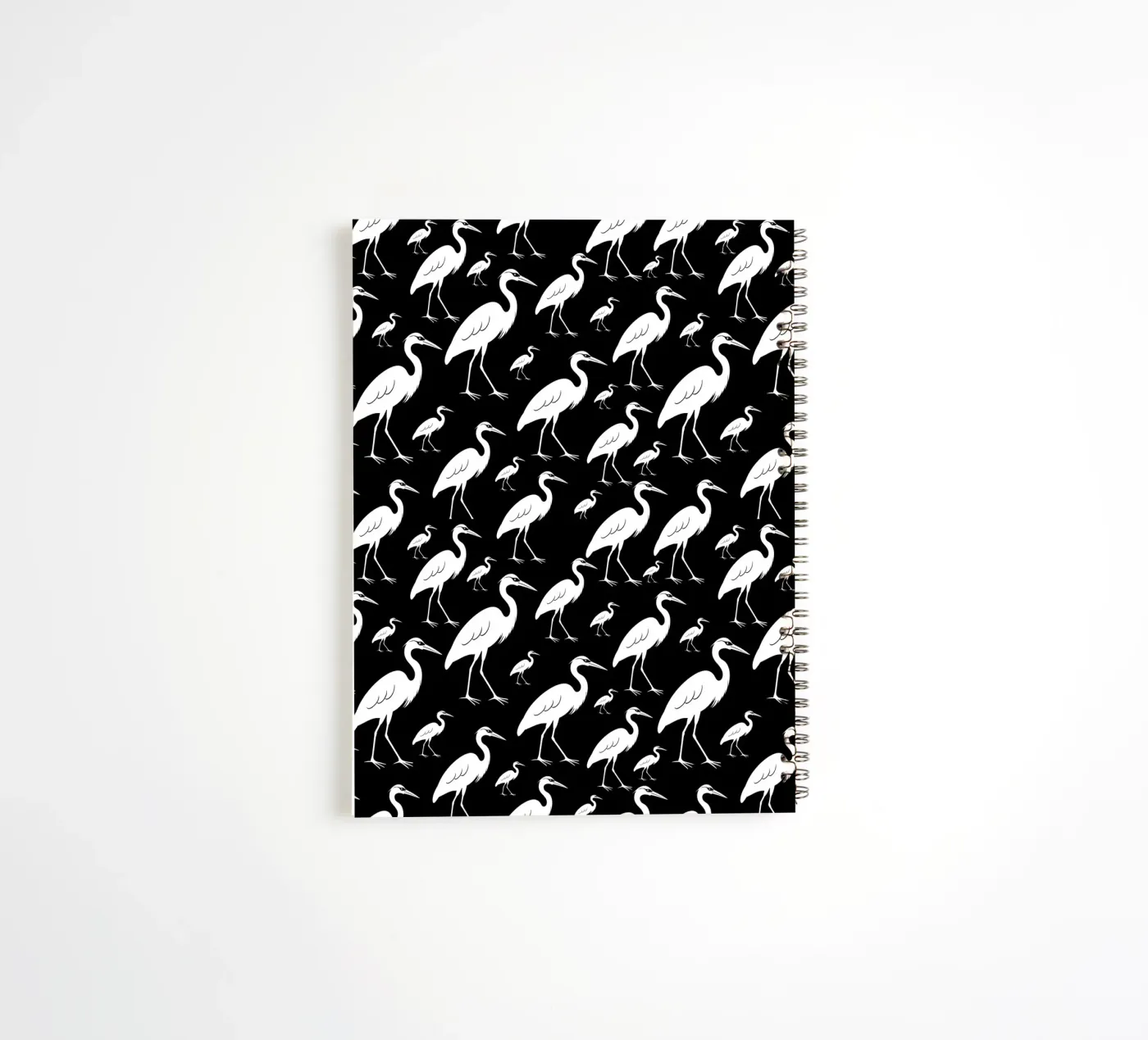 Egrets pattern spiral notebook by baobabprintstore