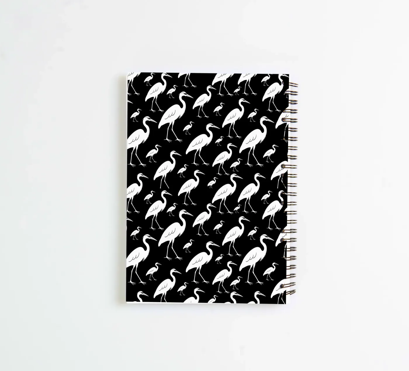 Egrets pattern spiral notebook by baobabprintstore