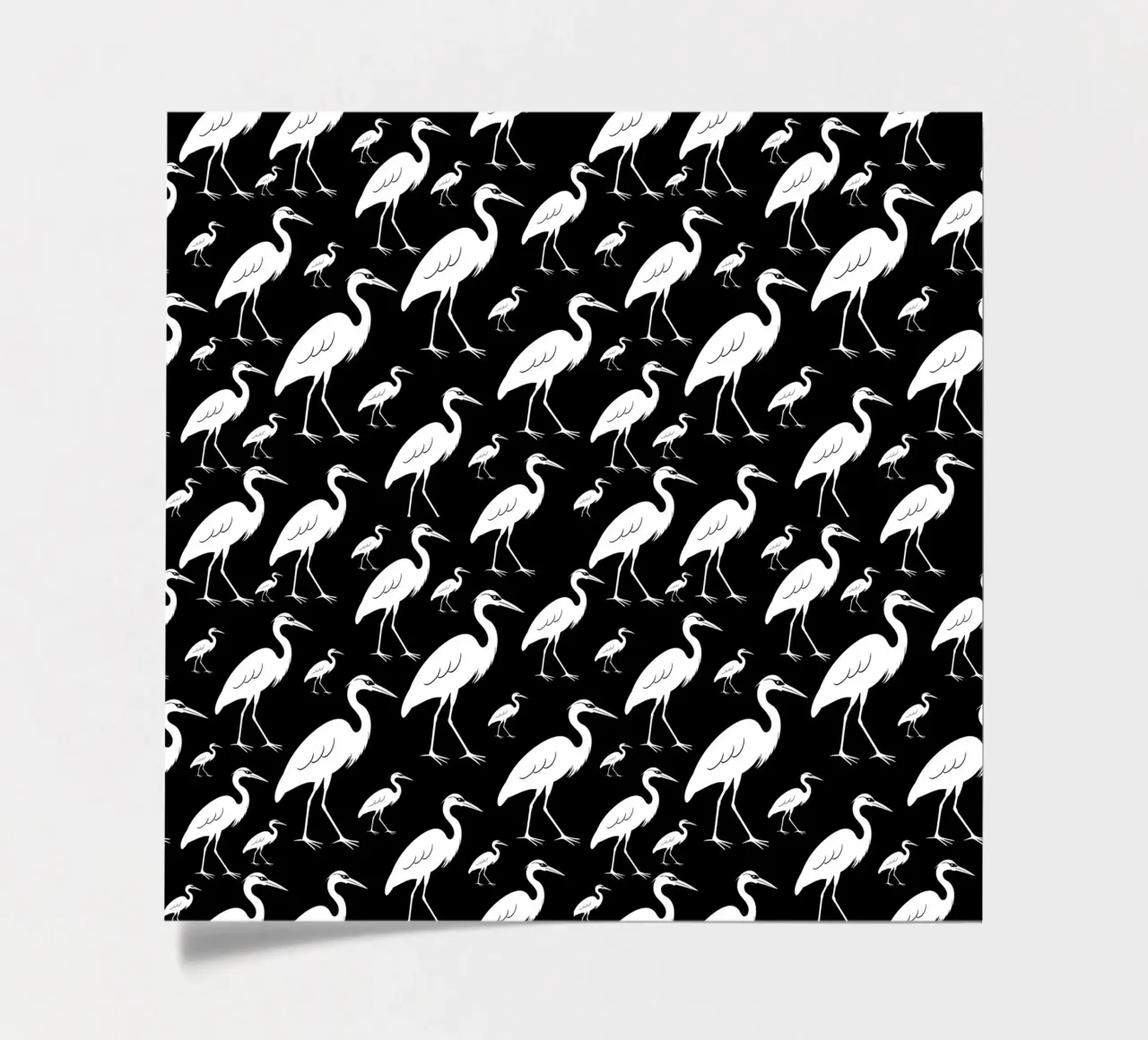 Egrets pattern stickervel van baobabprintstore