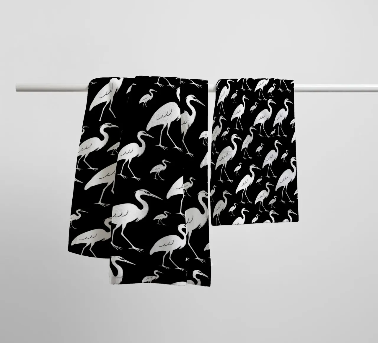 Egrets pattern towel by baobabprintstore