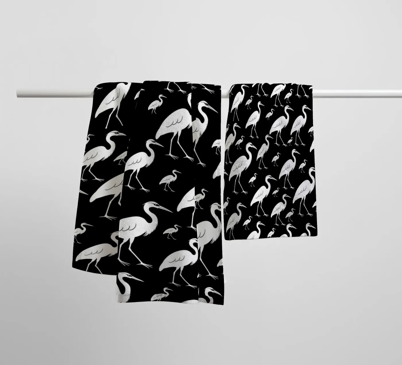 Egrets pattern asciugamano da bagno da baobabprintstore