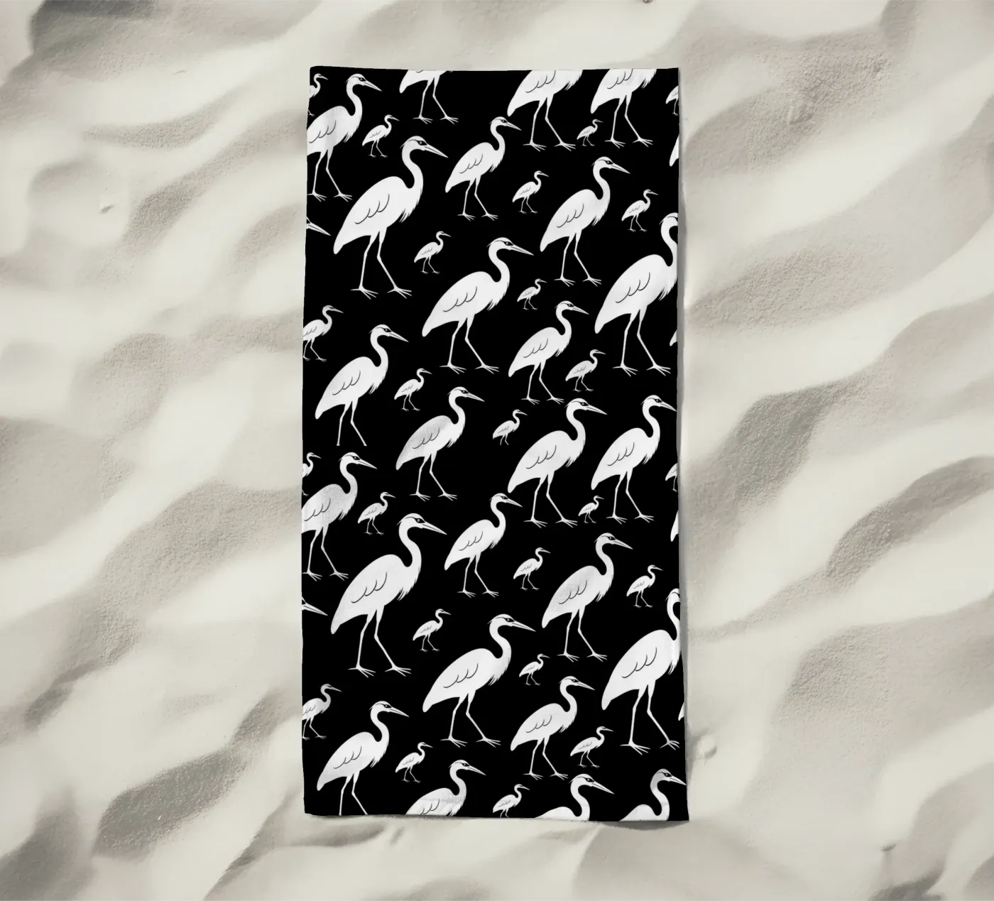 Egrets pattern Strandtuch von baobabprintstore