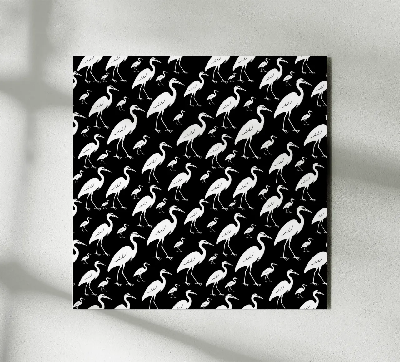 Egrets pattern alluminio dibond da baobabprintstore