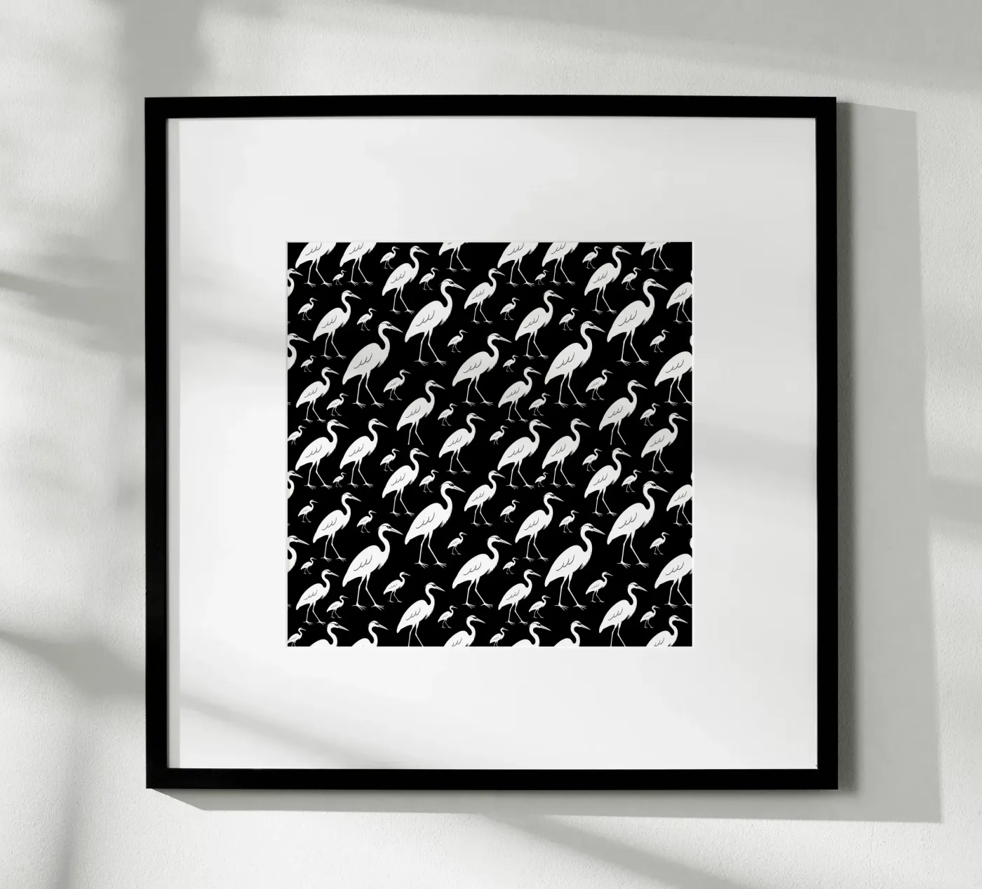 Egrets pattern poster van baobabprintstore