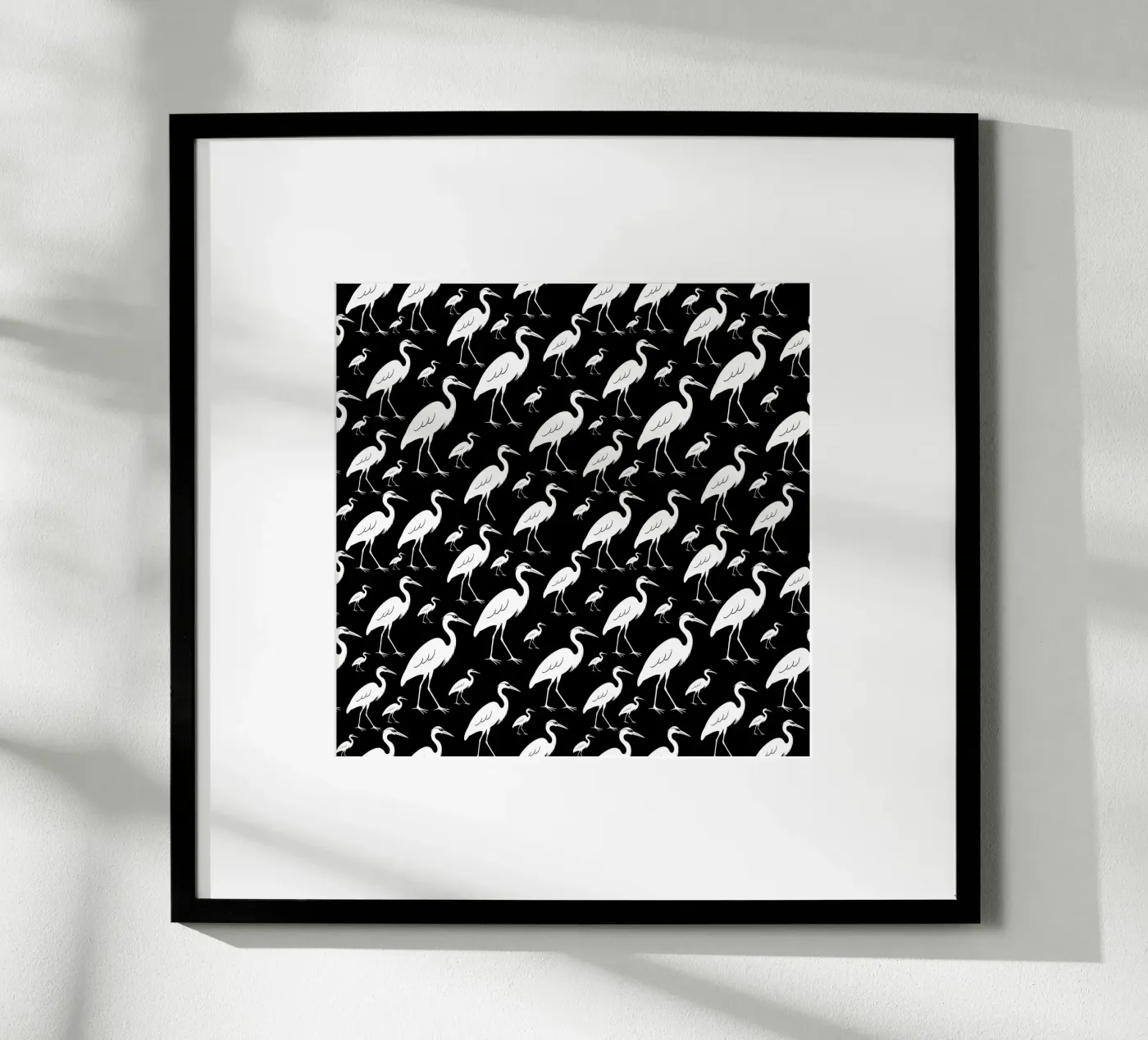 Egrets pattern poster da baobabprintstore