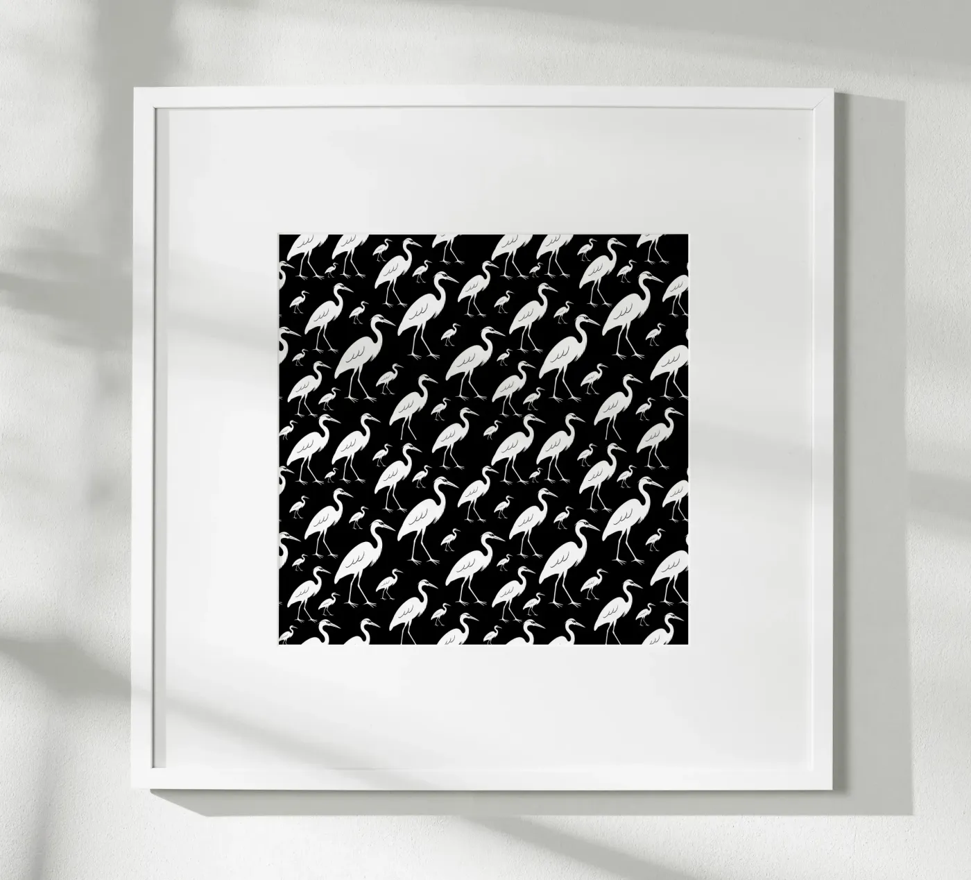 Egrets pattern poster van baobabprintstore