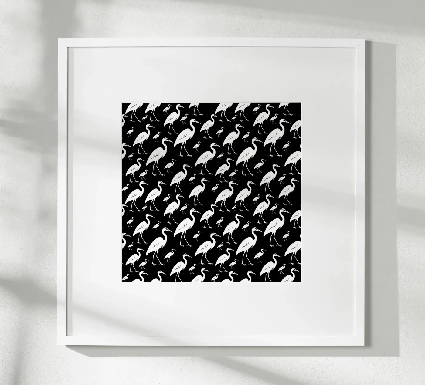 Egrets pattern poster da baobabprintstore