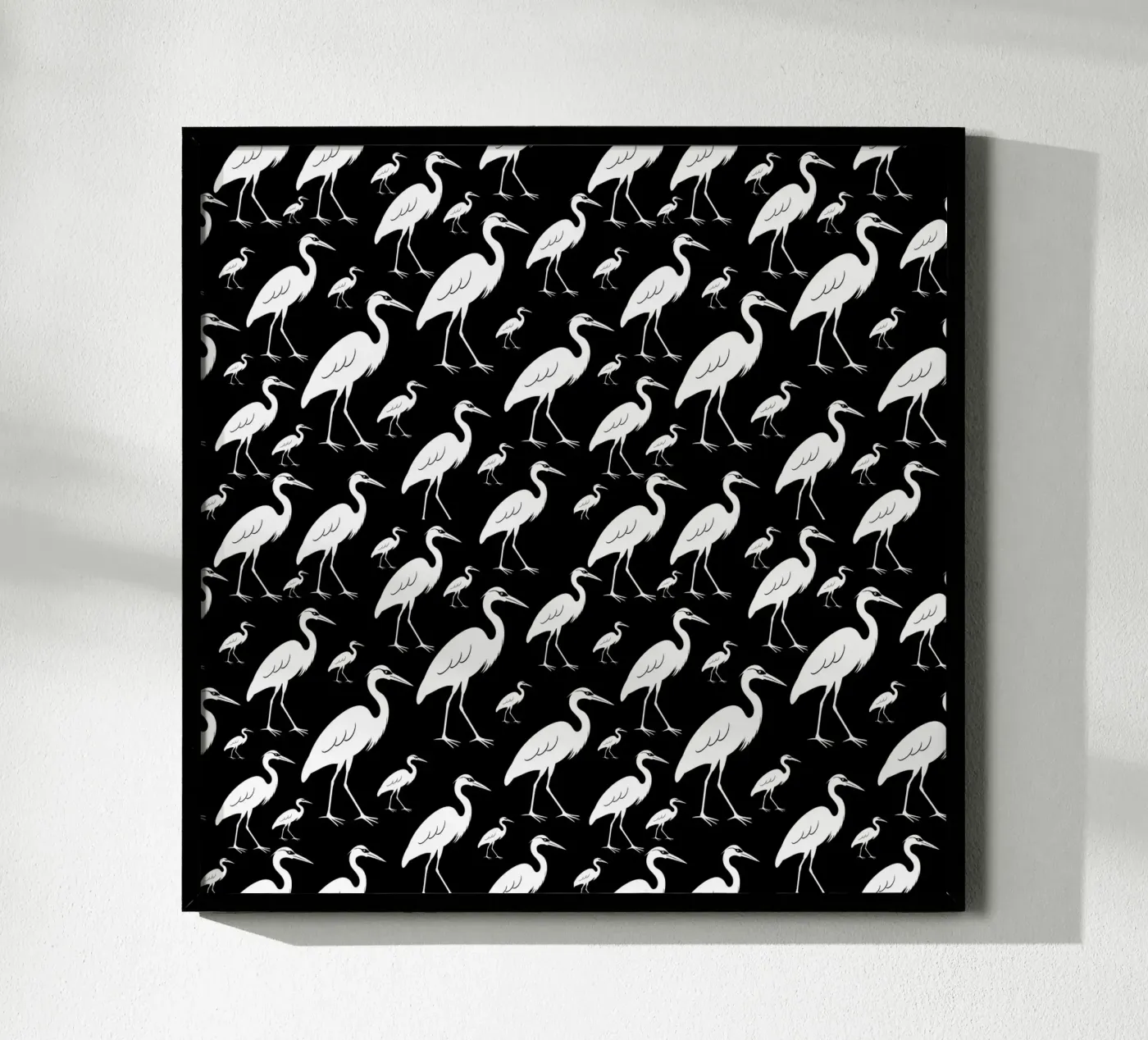 Egrets pattern poster van baobabprintstore