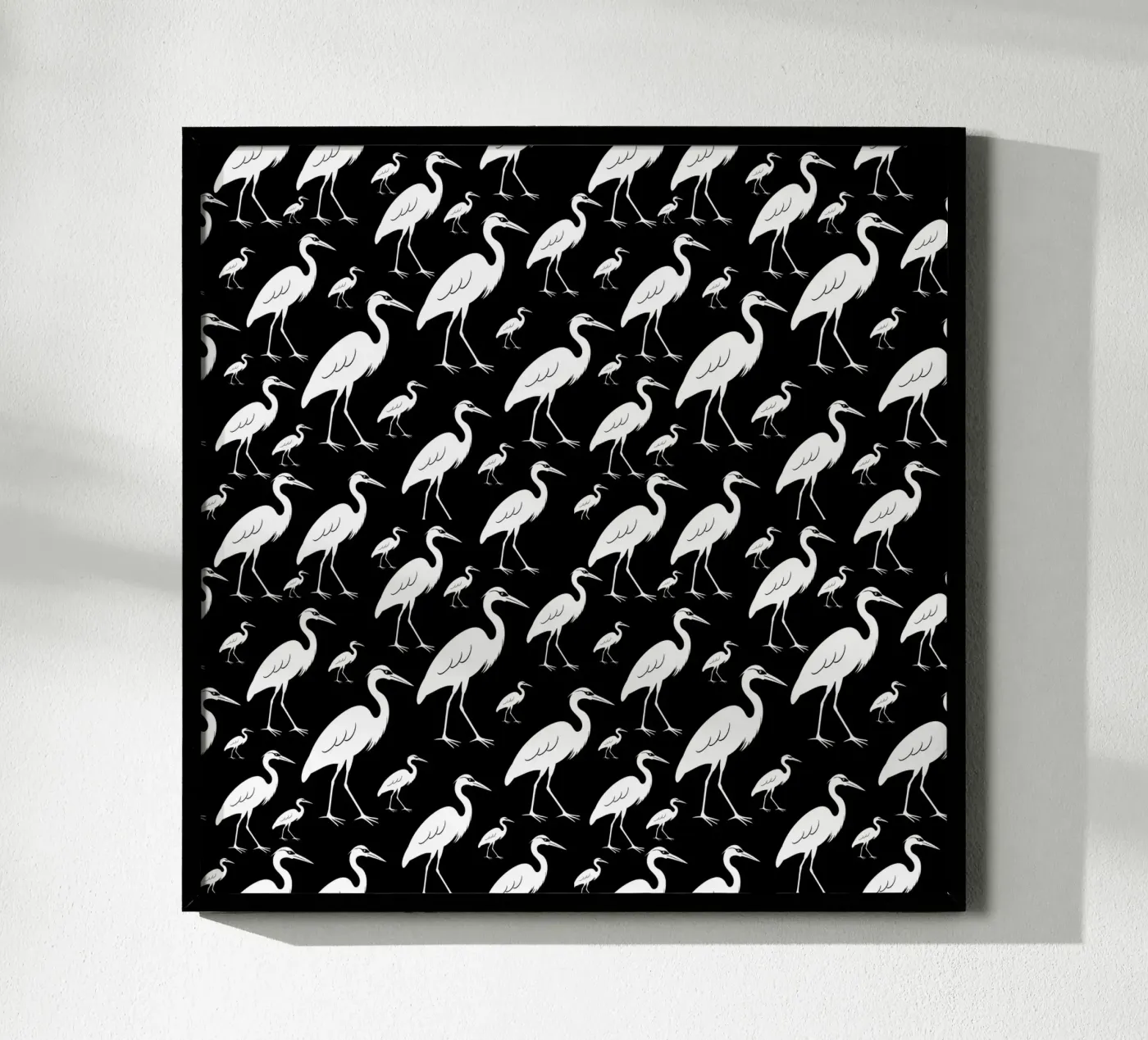 Egrets pattern poster da baobabprintstore