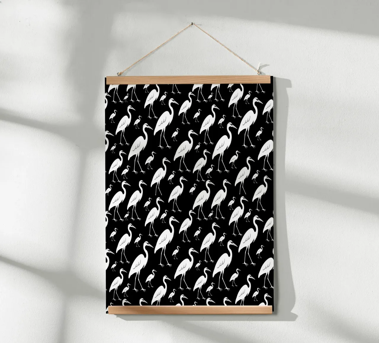 Egrets pattern carta hahnemühle da baobabprintstore