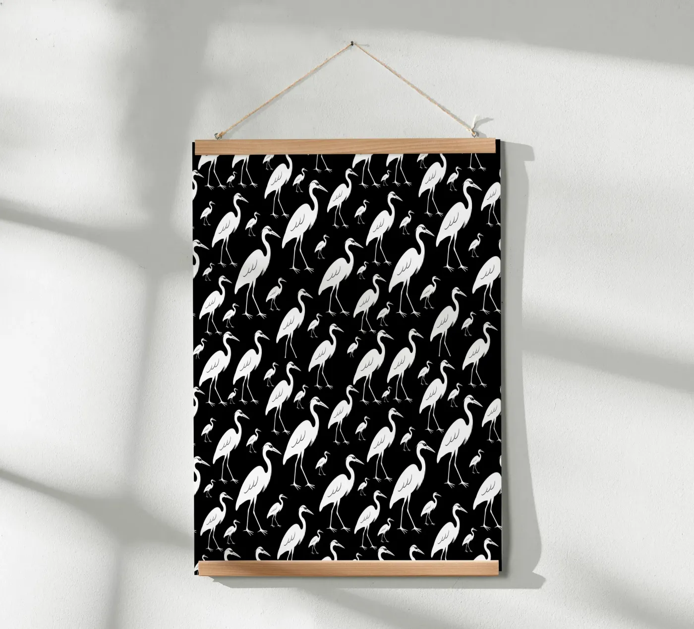 Egrets pattern poster da baobabprintstore