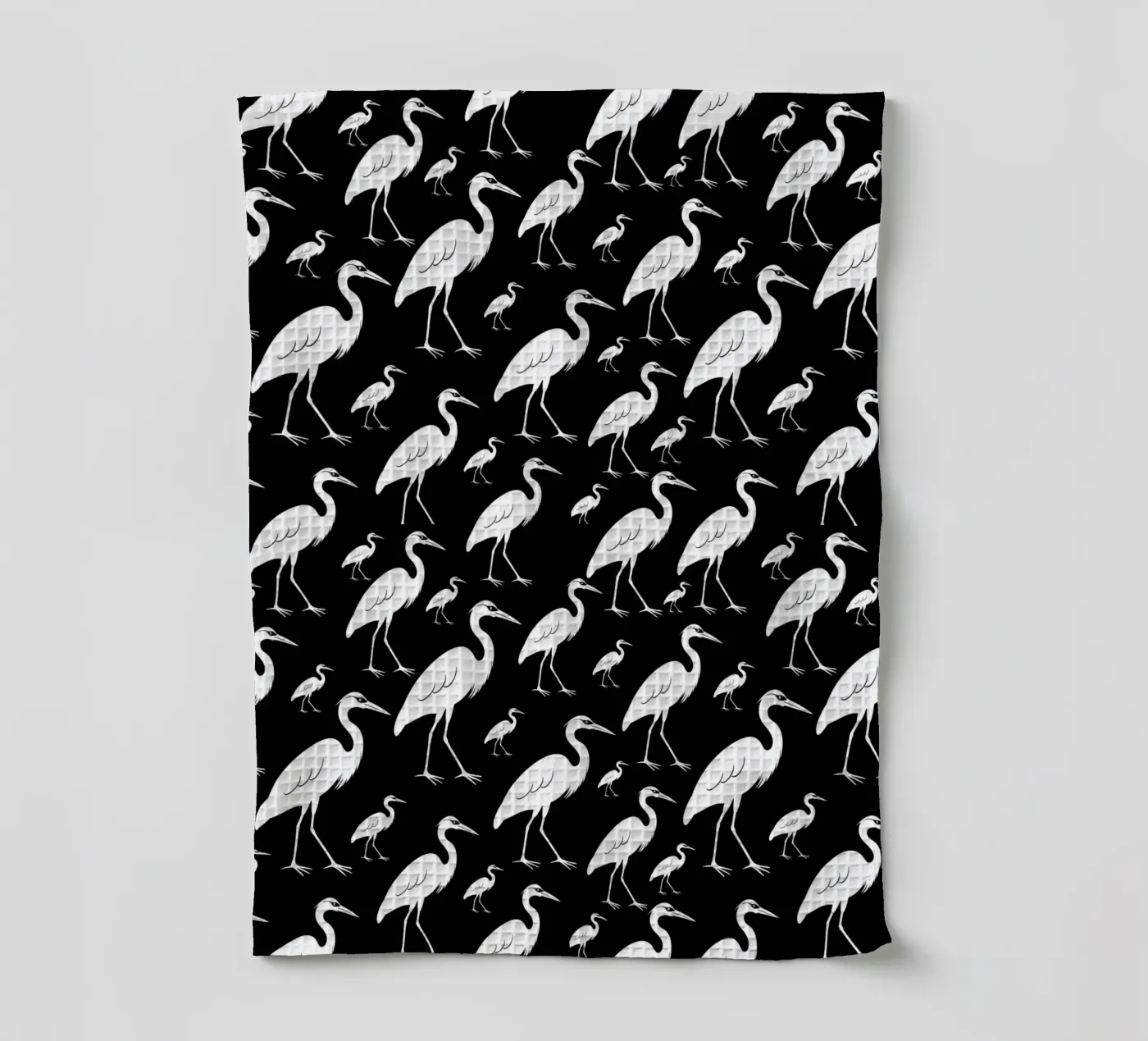 Egrets pattern tea towel by baobabprintstore