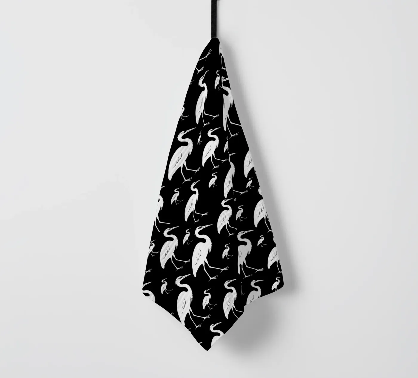 Egrets pattern tea towel by baobabprintstore