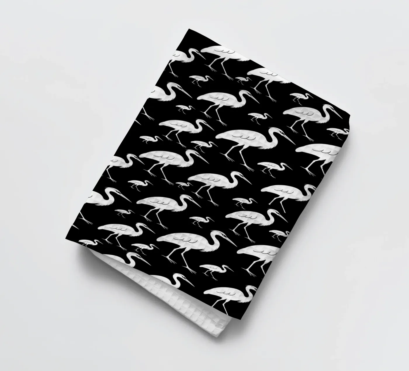 Egrets pattern tea towel by baobabprintstore