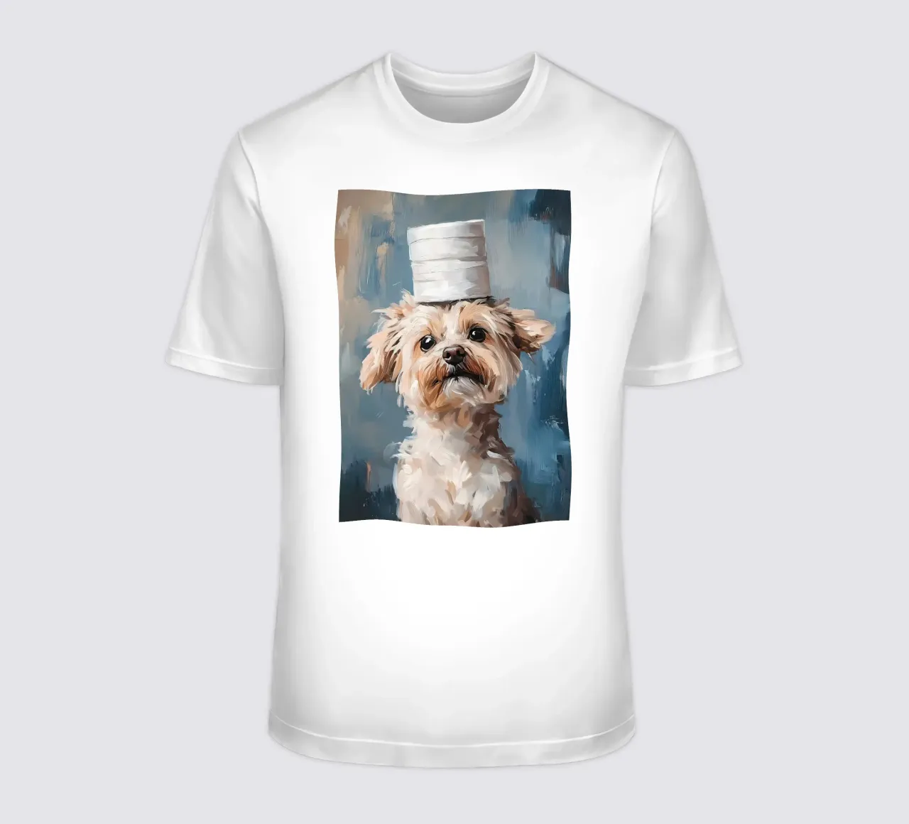 Dog with Toilet Paper Hat t-shirt by Ginnery