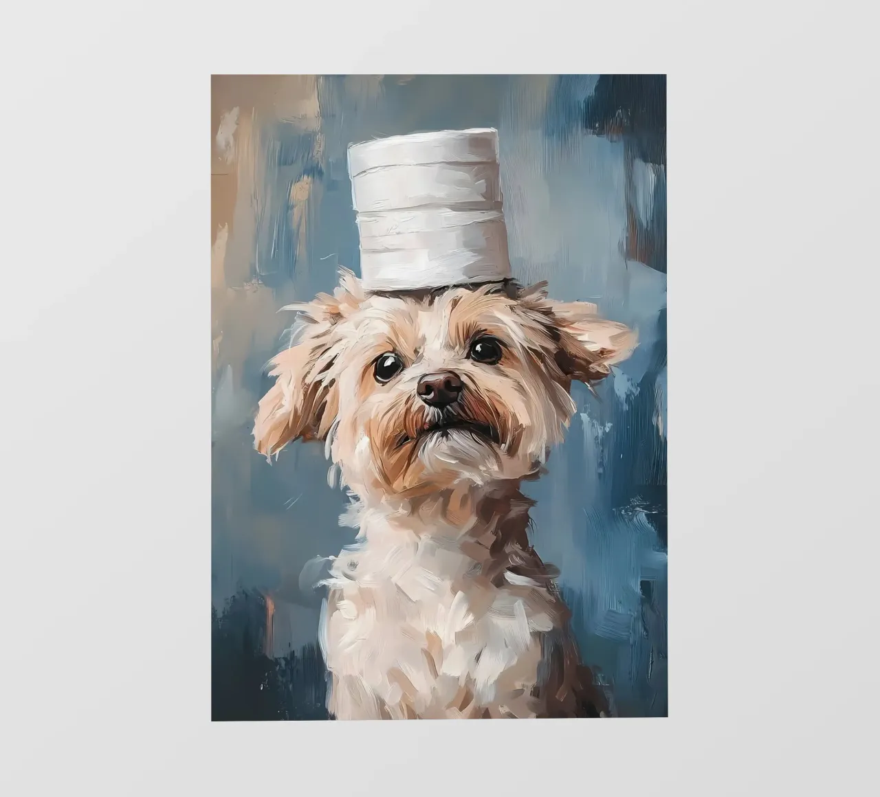 Chien avec chapeau en papier hygiénique papier peint photo de Ginnery
