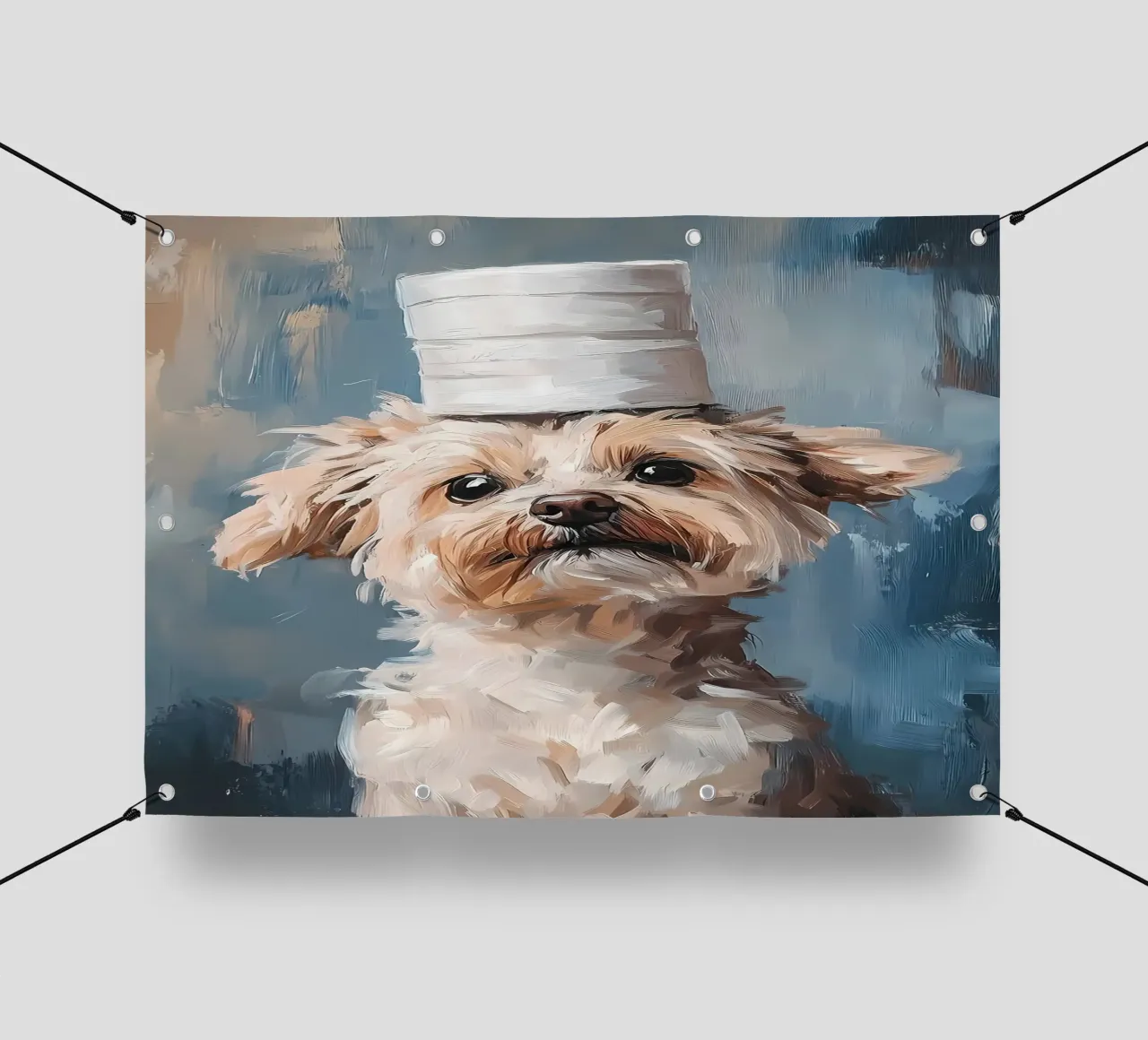 Hond met wc-hoed pvc-zeil van Ginnery