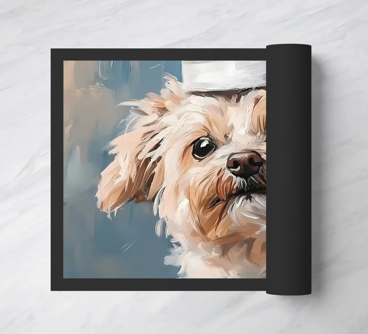 Cane con cappello di carta igienica zerbino da Ginnery