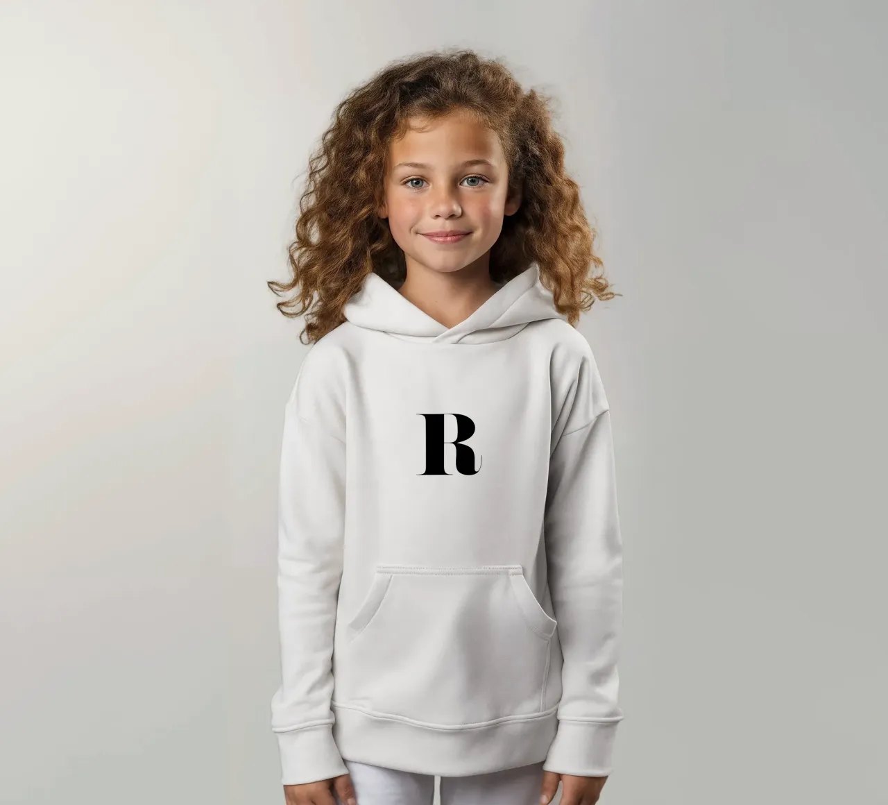 R felpa bambino con cappuccio da Mottos by Sinan Saydik