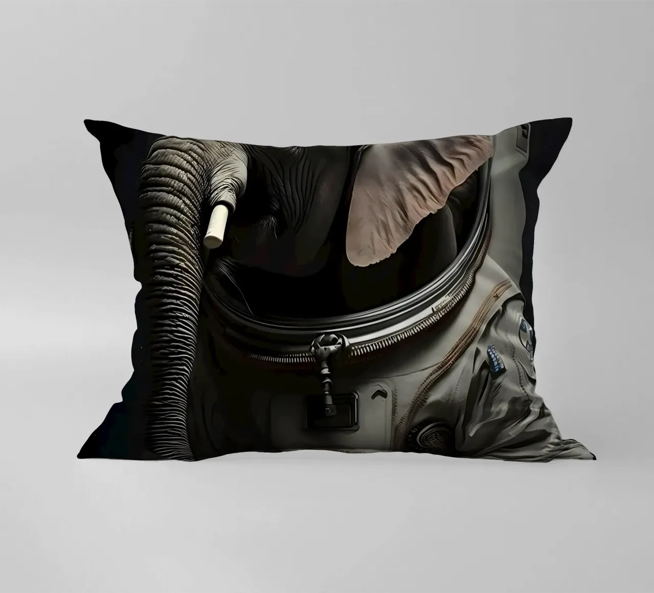 Astronaut Elephant decorative cushion by Mikesell