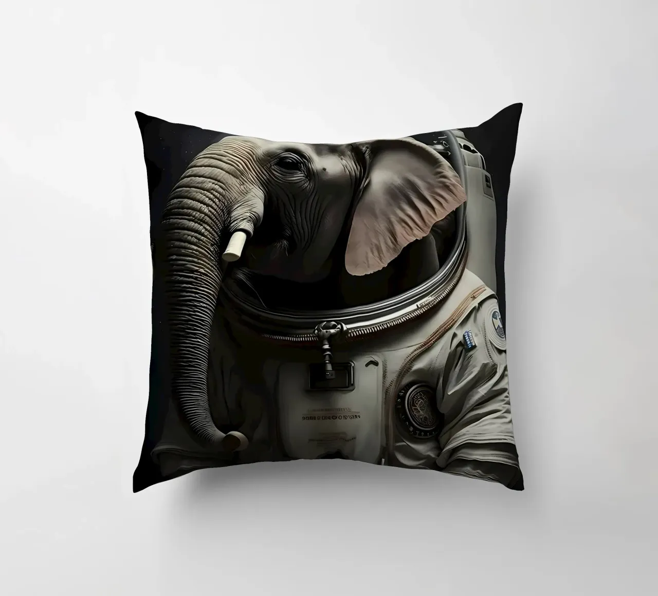 Astronaut Elephant decorative cushion by Mikesell