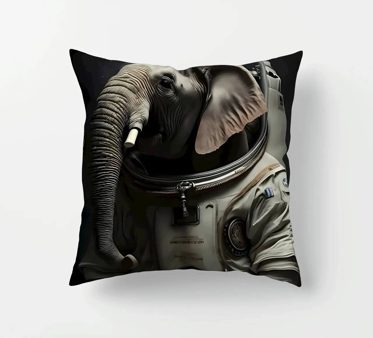 Astronaut Elephant decorative cushion by Mikesell