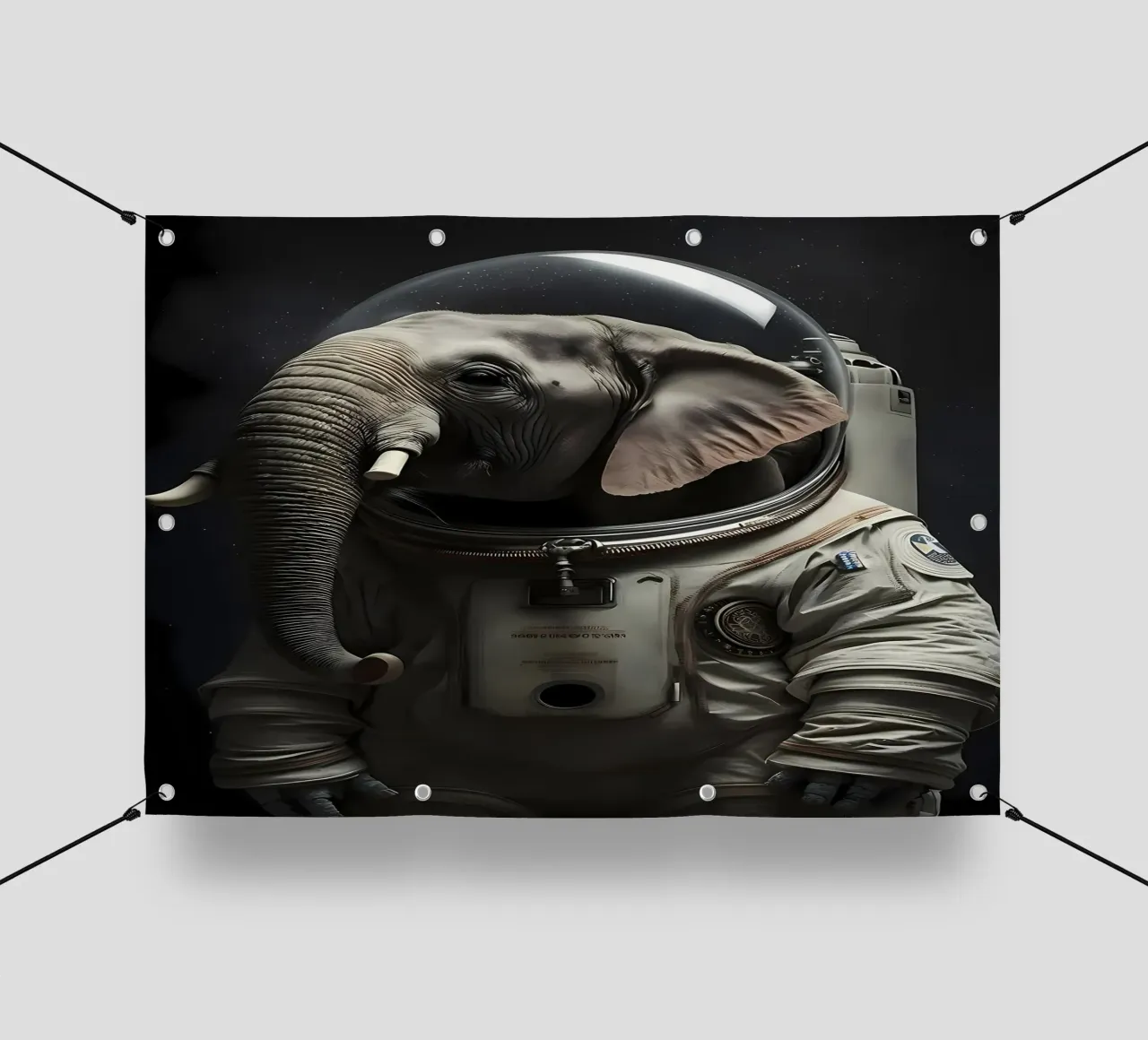Elefante astronauta telo in pvc da Mikesell