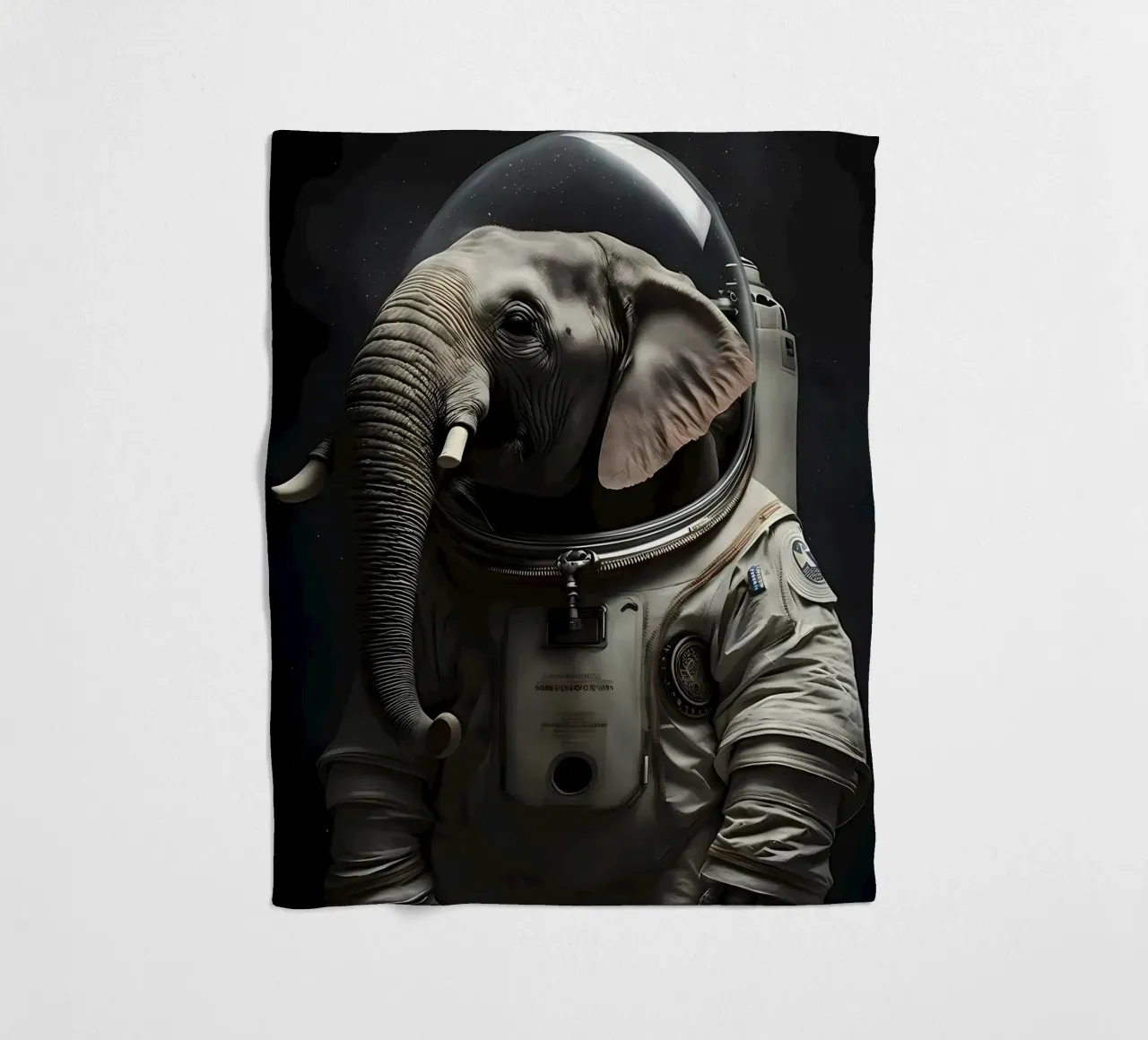 Astronaut Elephant fleece blanket by Mikesell