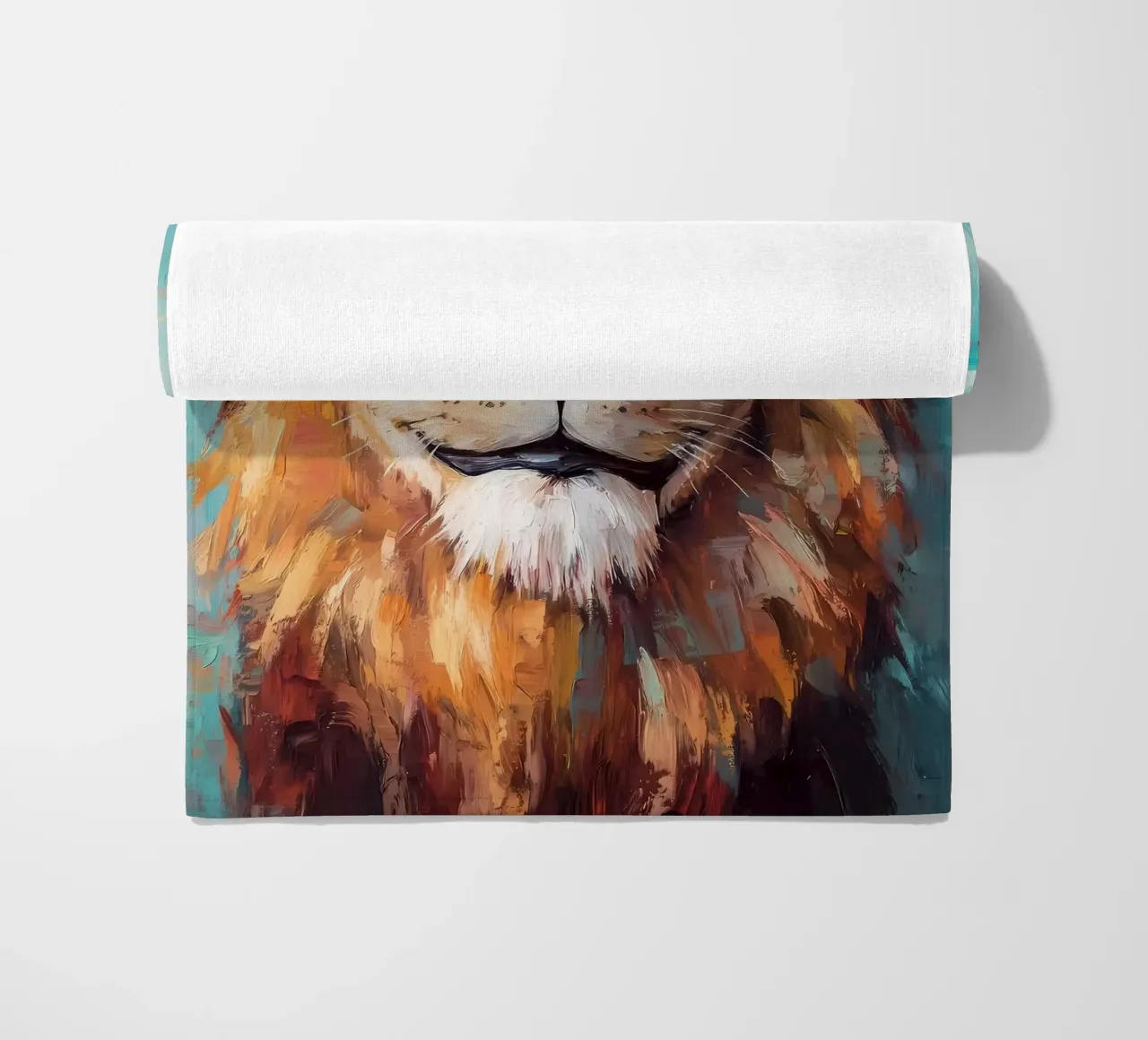 Lion with Toilet Paper beach towel by Ginnery