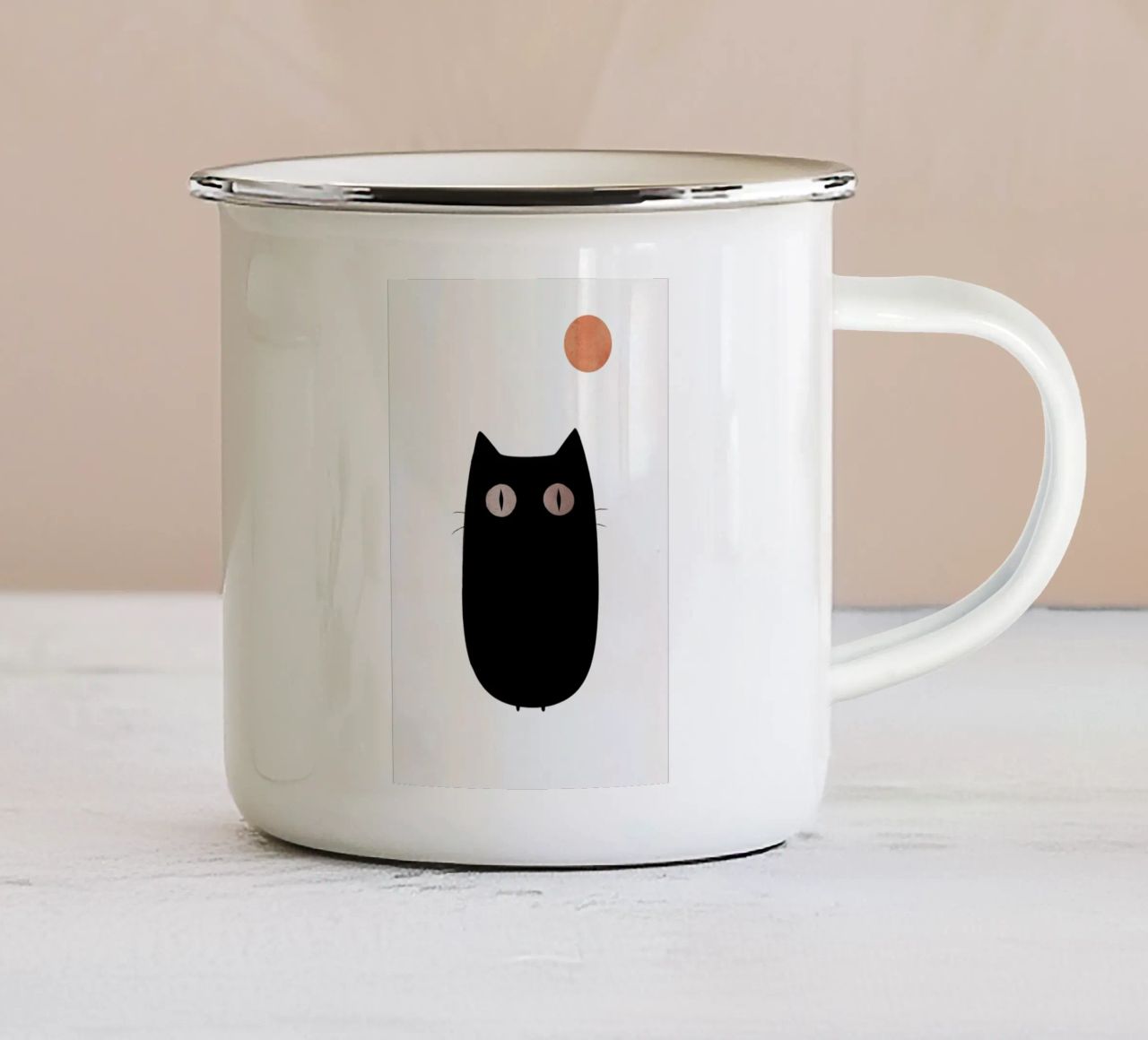 Meow tazza in smalto da Kubistika