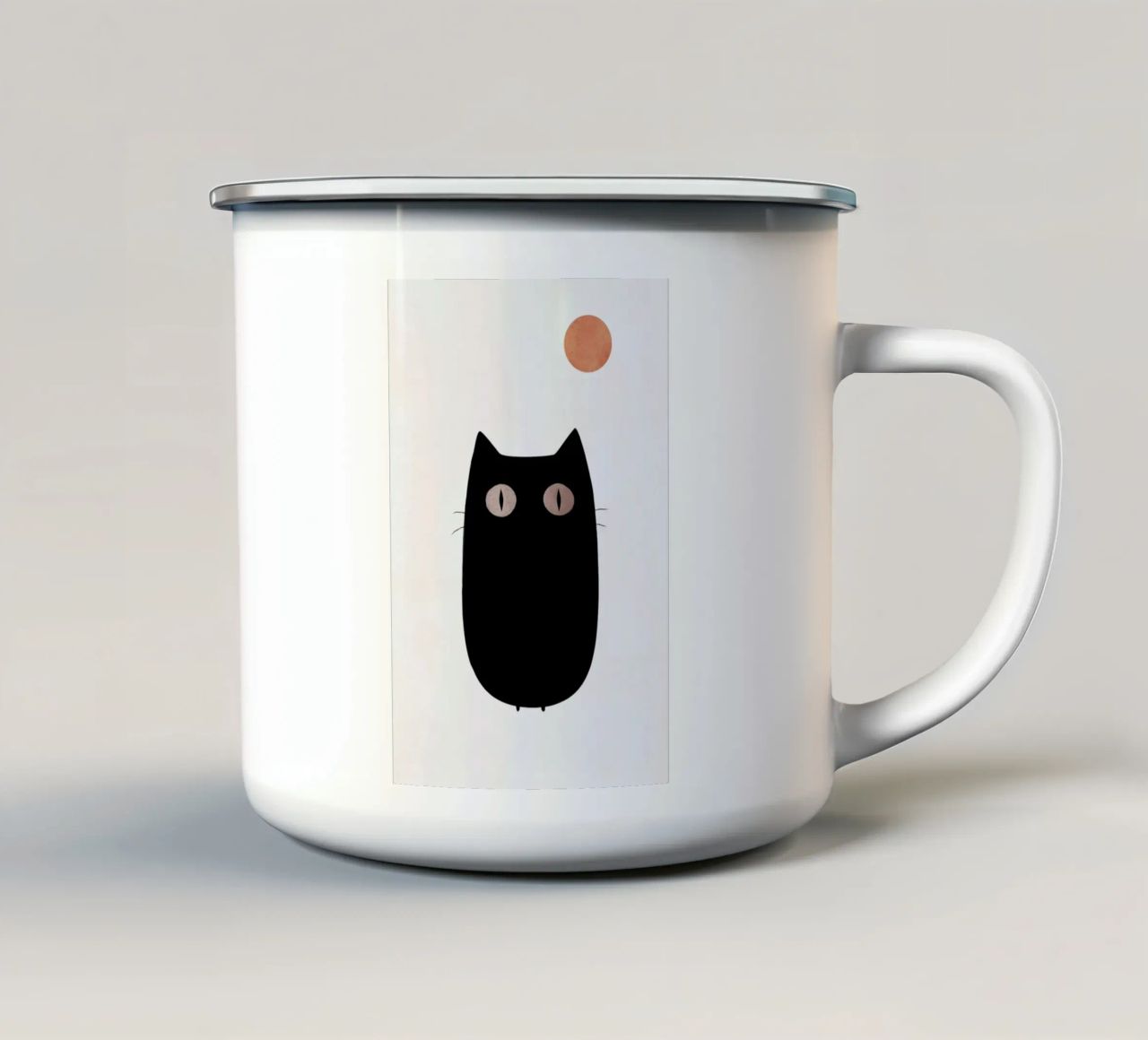 Meow tazza in smalto da Kubistika