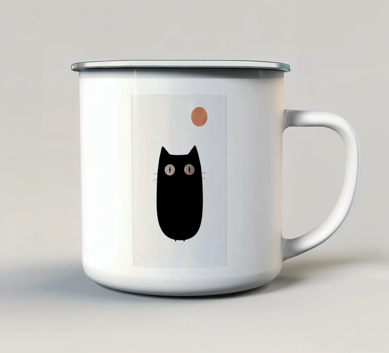 Meow taza de esmalte de Kubistika