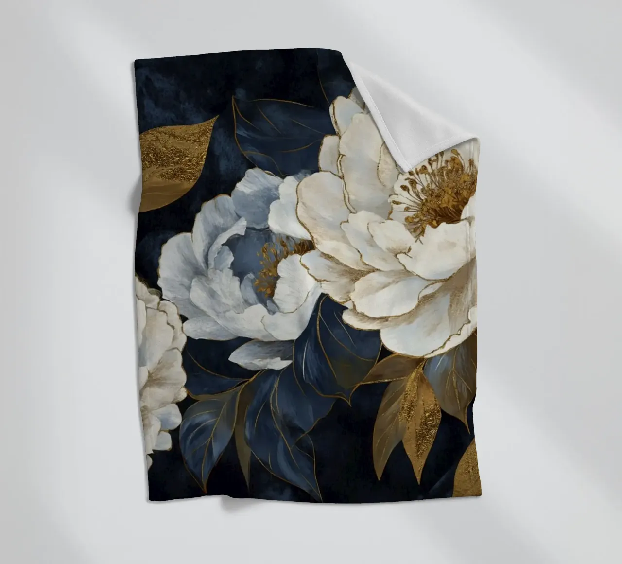 Vintage Botanical Night Charm fleece blanket by Modern Muse