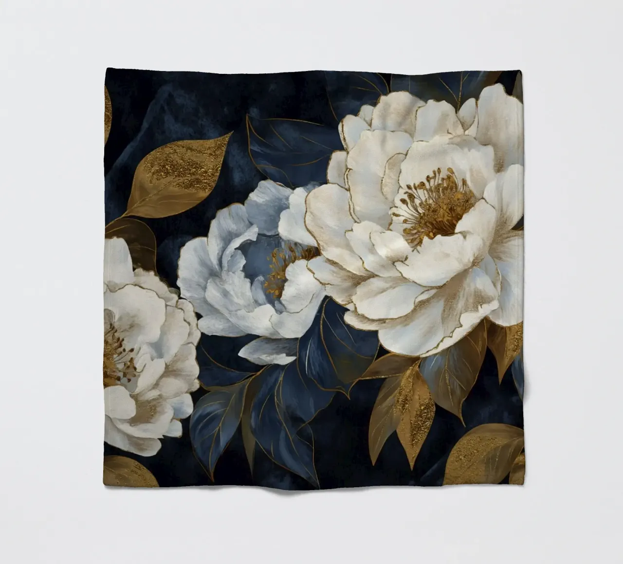 Vintage Botanical Night Charm fleece blanket by Modern Muse