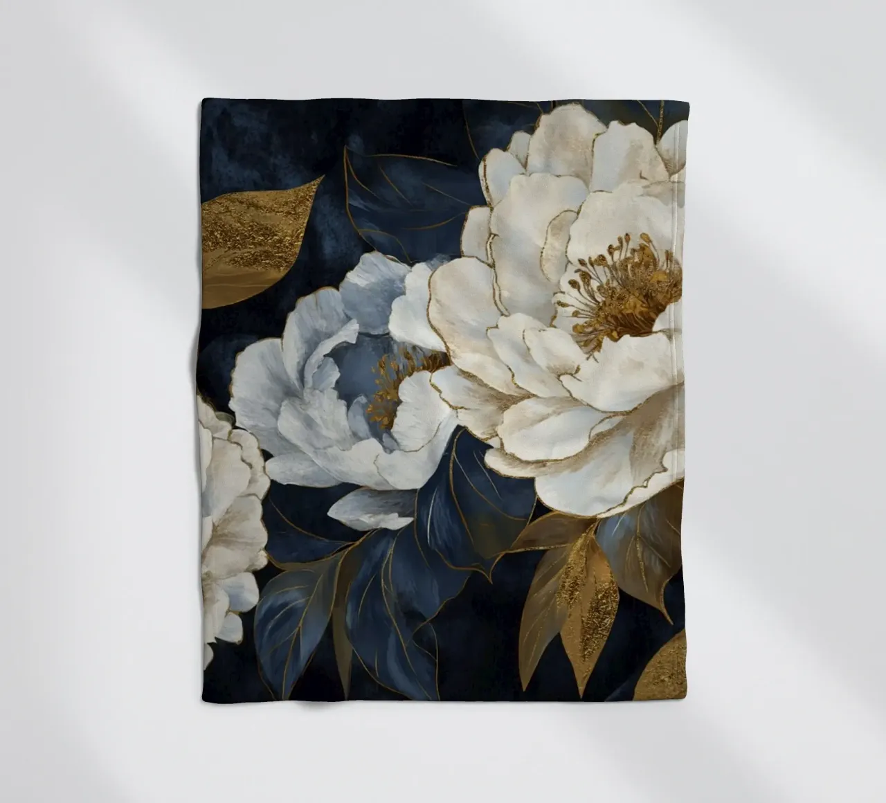 Vintage Botanical Night Charm fleece blanket by Modern Muse