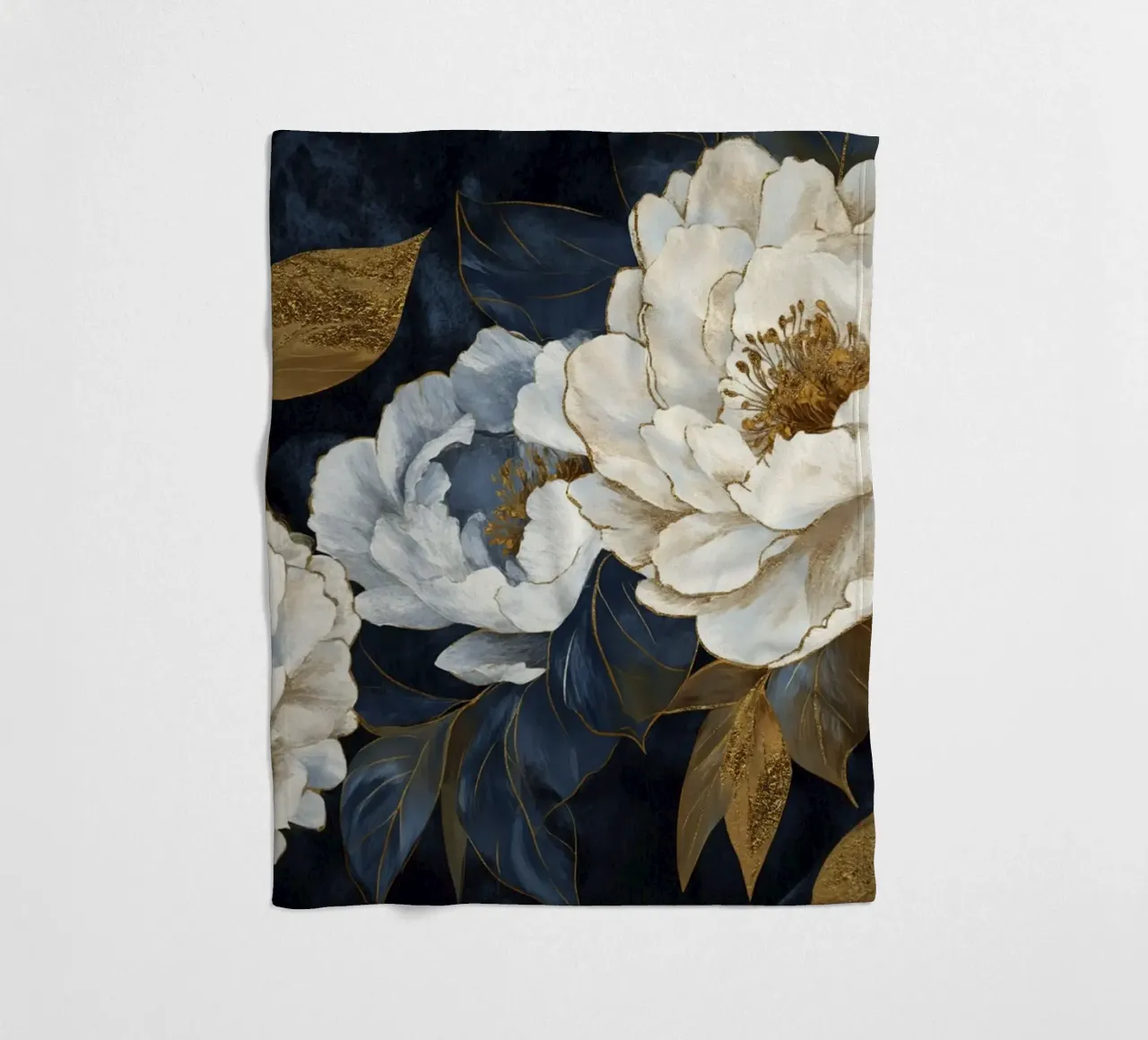 Vintage Botanical Night Charm fleece blanket by Modern Muse