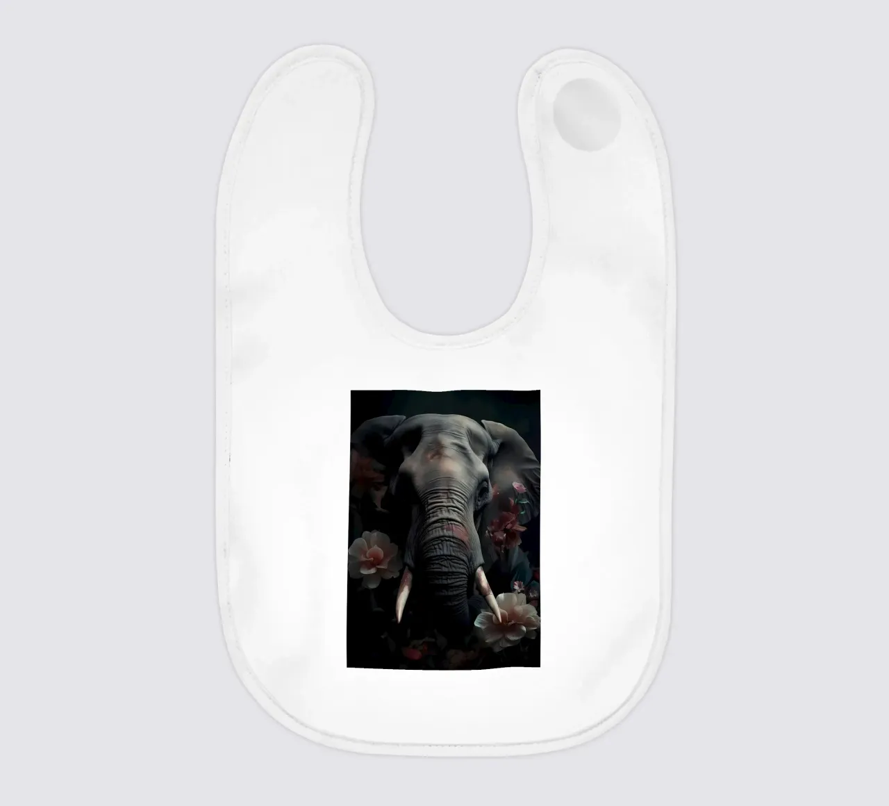 Elephant Portrait baby bib by Mikesell
