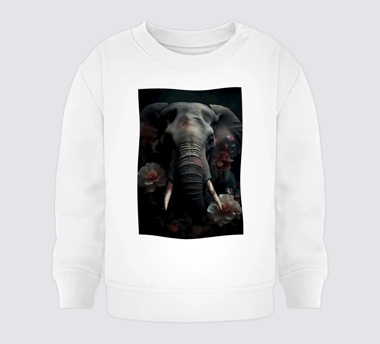 Ritratto di elefante felpa neonato da Mikesell