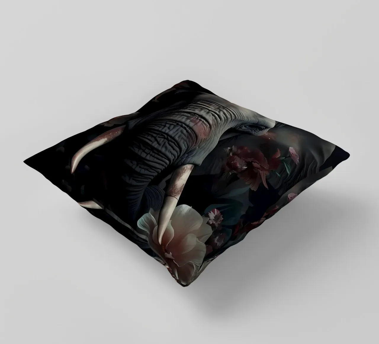 Elephant Portrait decorative cushion by Mikesell