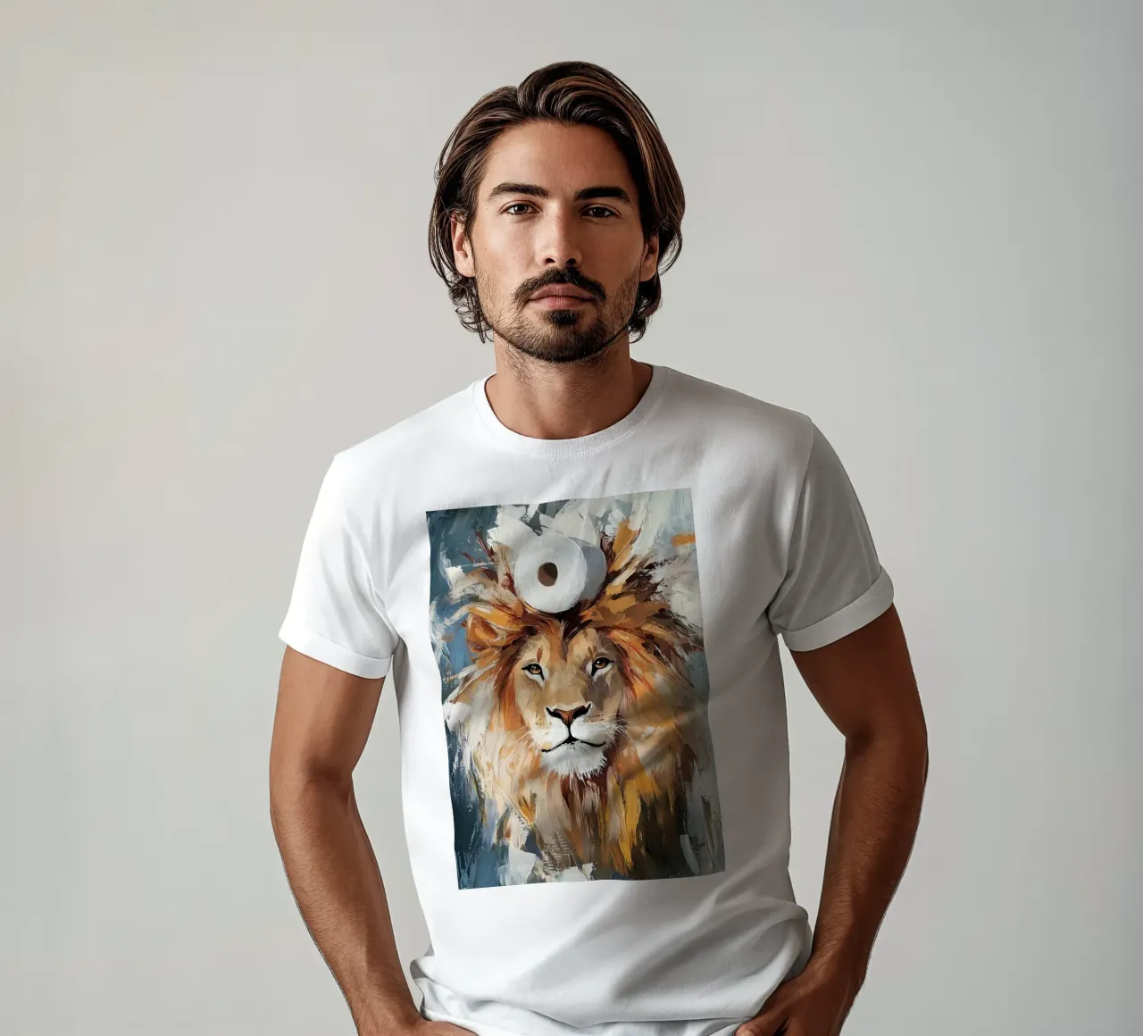 León con corona de papel higiénico camiseta de Ginnery