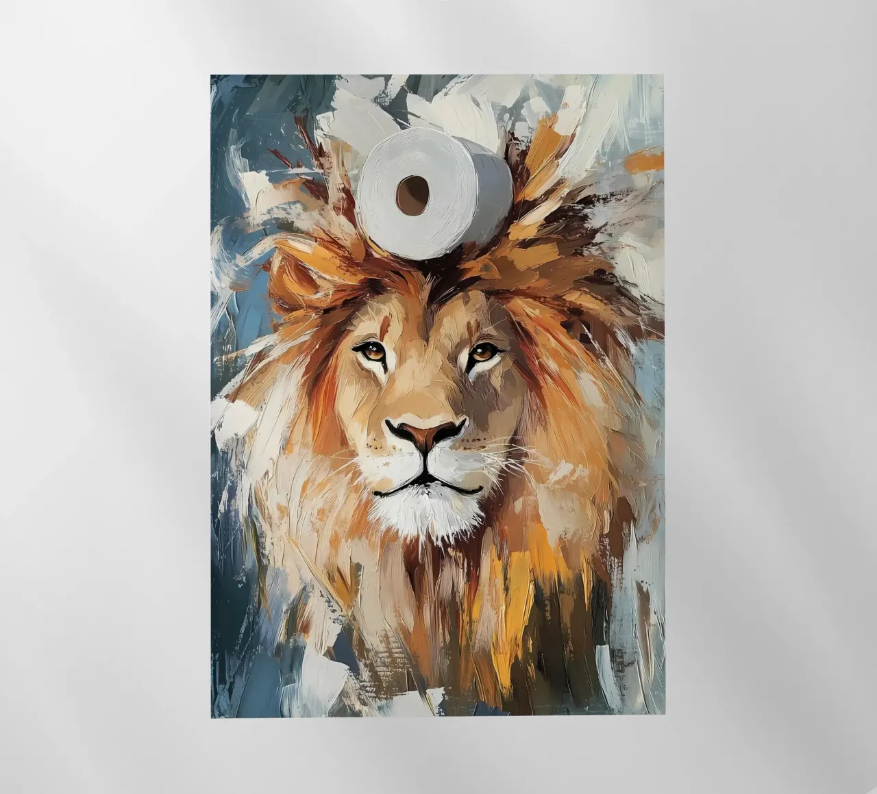 Lion with Toilet Paper Crown backlit film by Ginnery