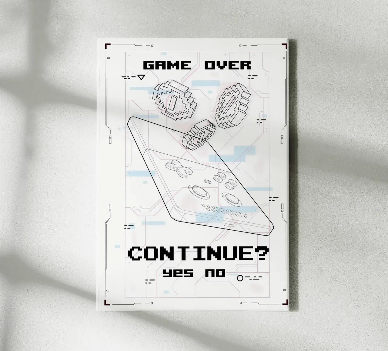 Game over canvas met Baklijst van Delaplane