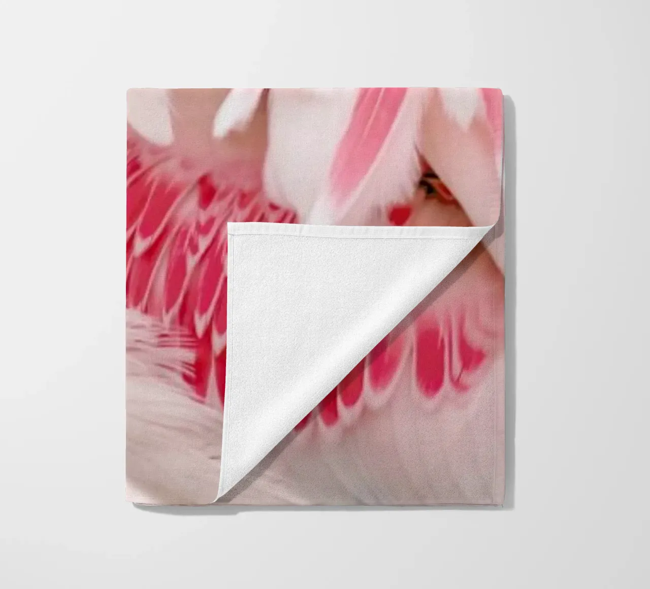 Flamingo Pink beach towel by Ingrid Beddoes