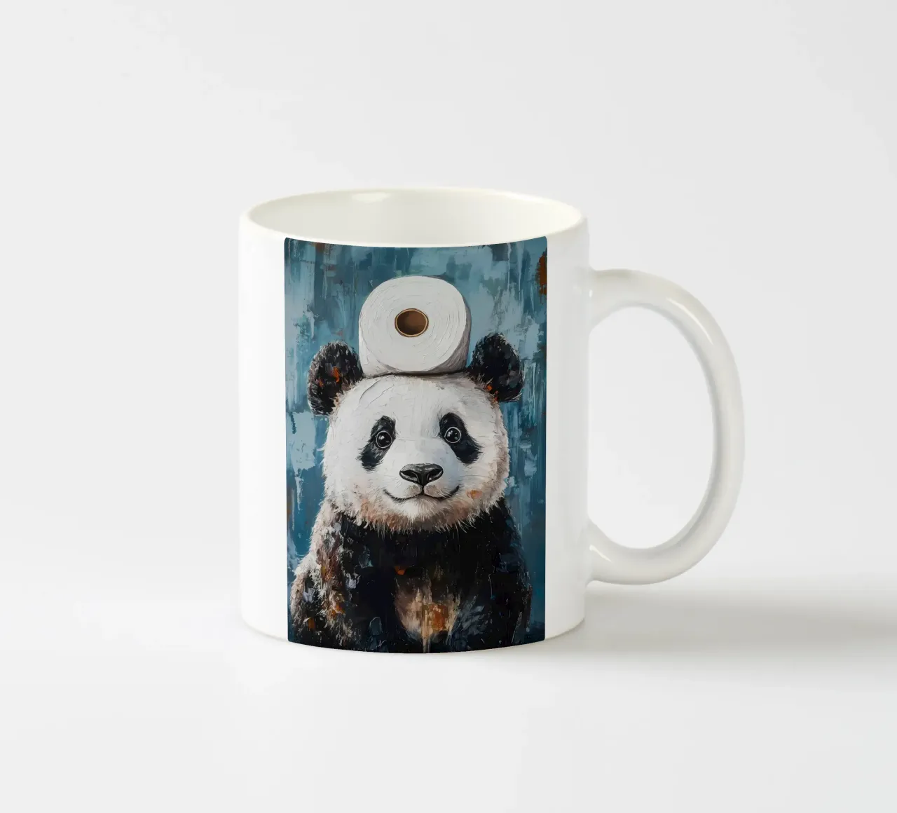 Panda con carta igienica tazza in ceramica da Ginnery