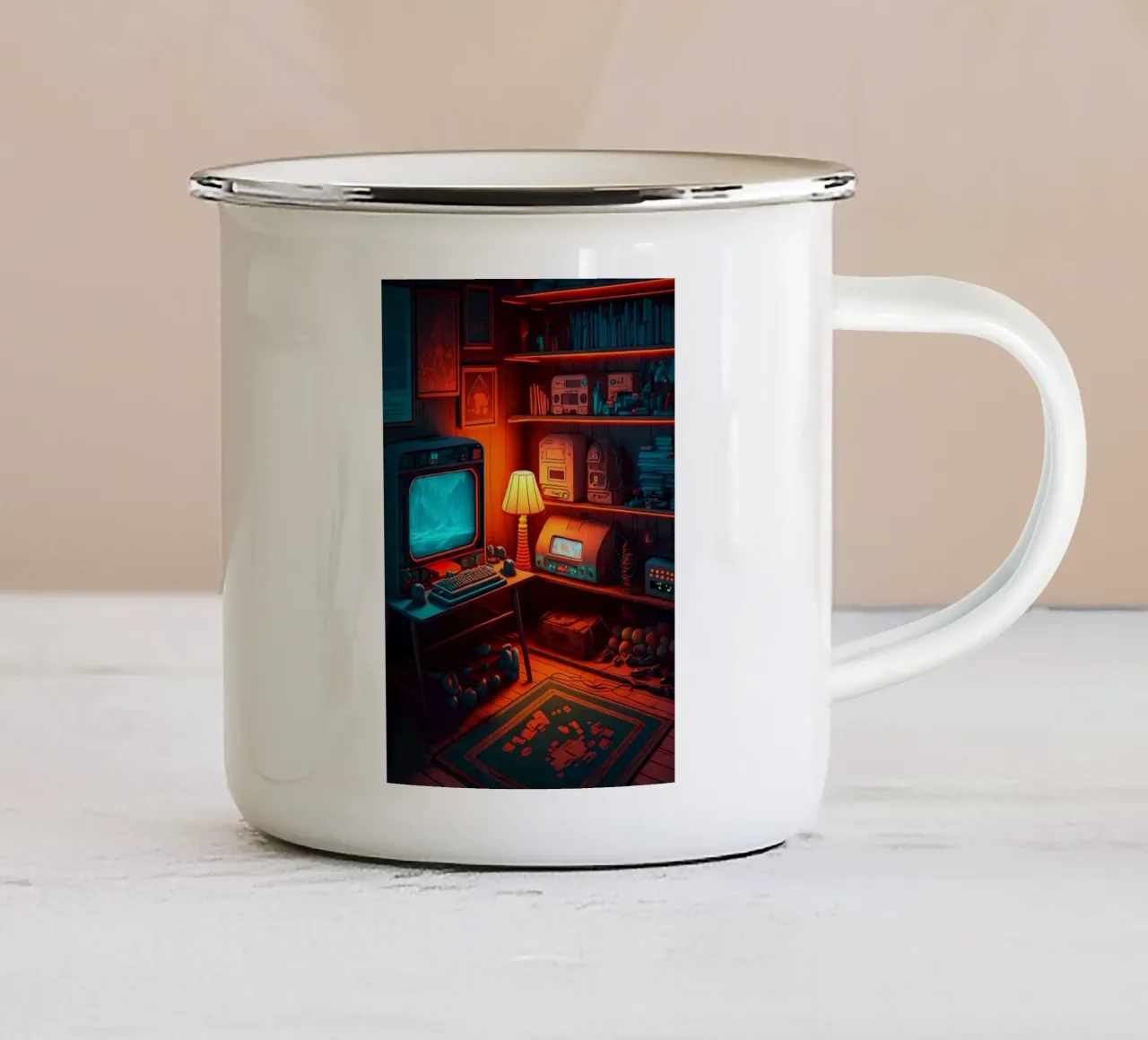Real arcade gaming enamel mug by Mikesell