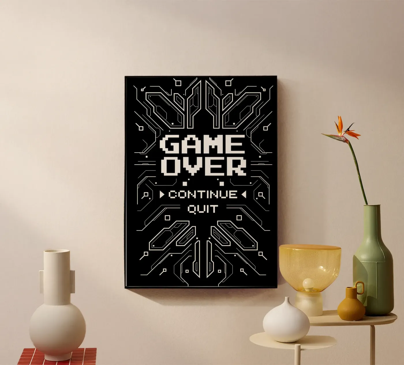 Game over acryl van Delaplane