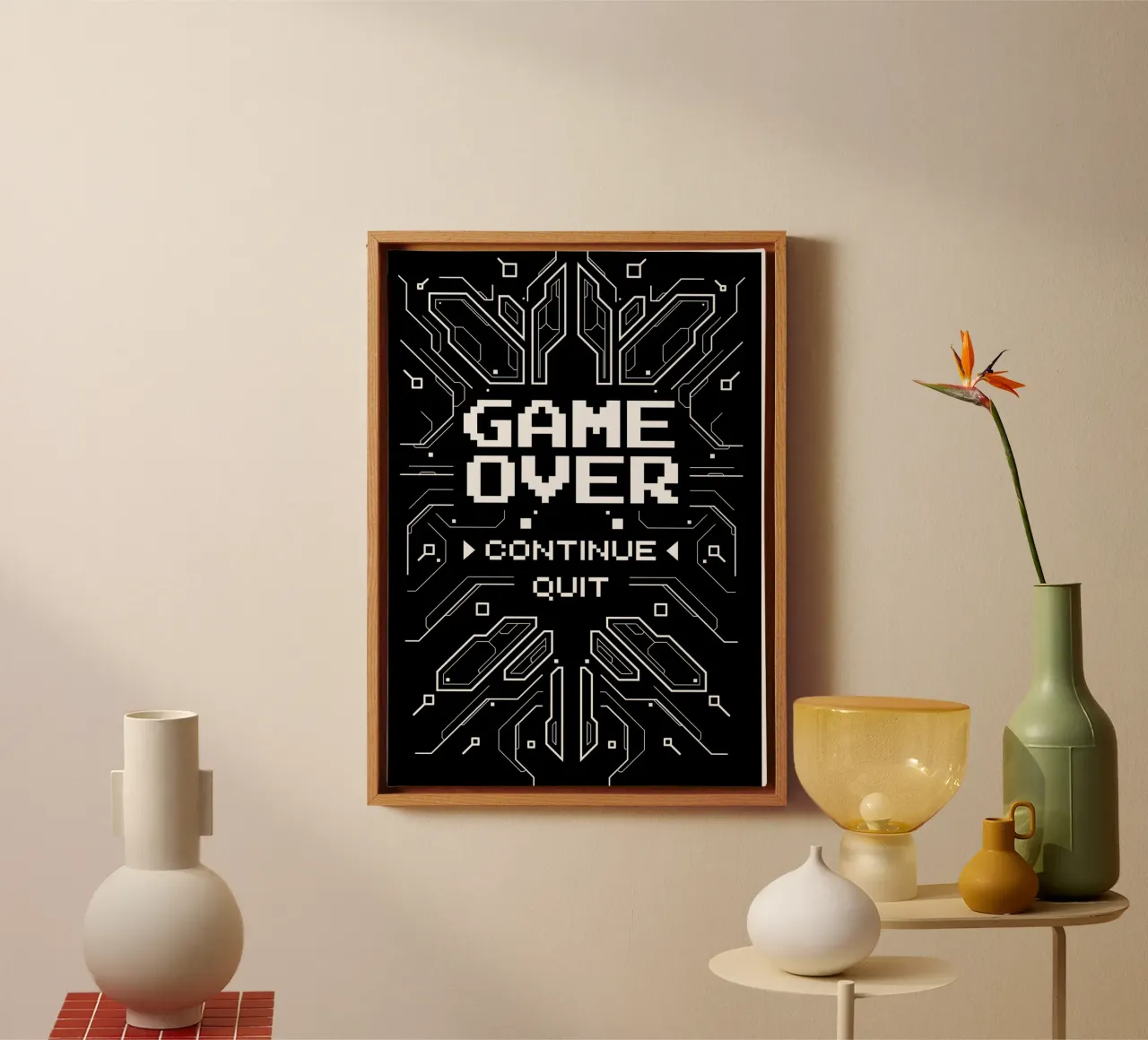 Game over canvas met Baklijst van Delaplane
