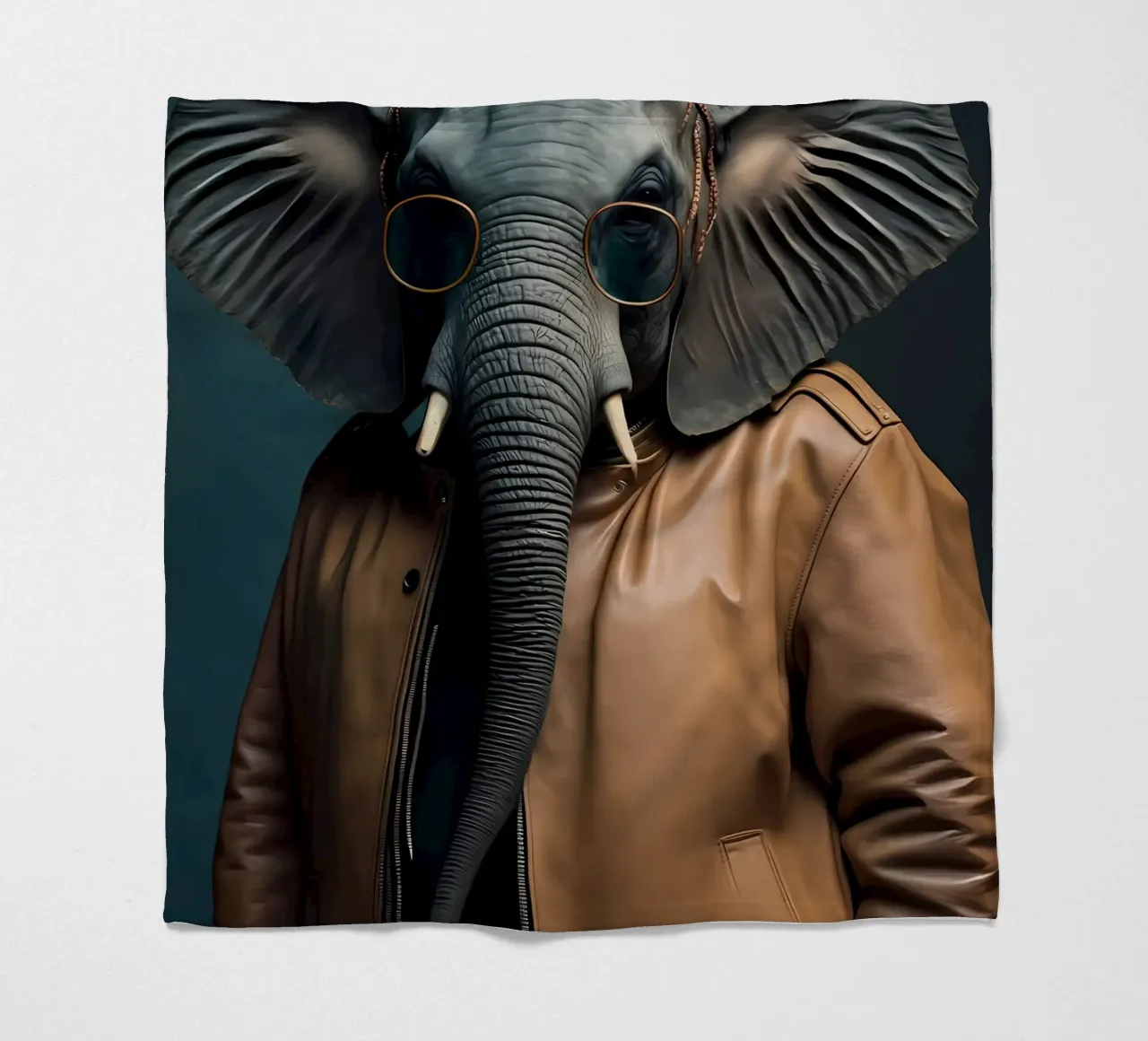 Elephant Portrait fleece blanket by Mikesell