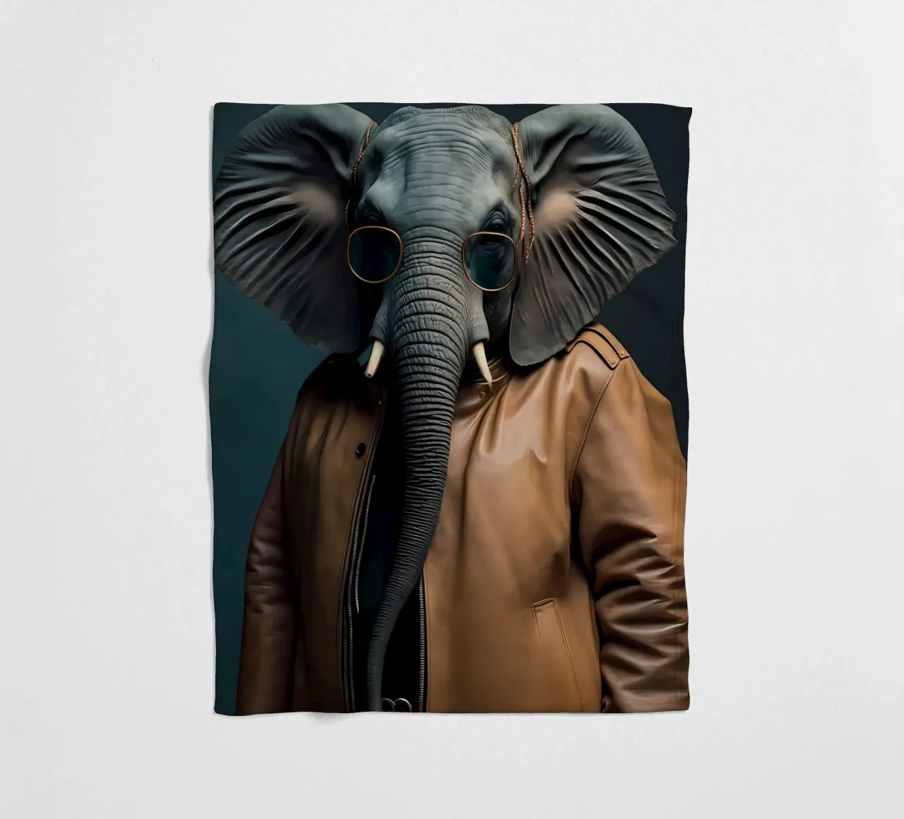 Elephant Portrait fleece blanket by Mikesell